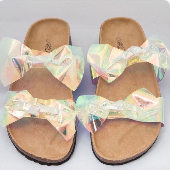 SANDAL with holographic color bow - Picture 1 of 1